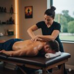 A client enjoying a rejuvenating 60-minute full-body massage therapy session at Najma Signature Spa.