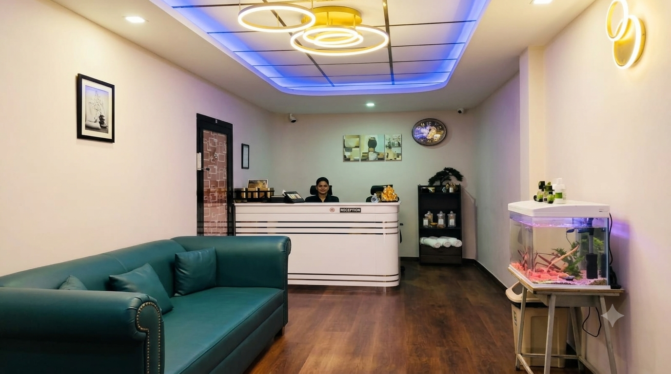 Reception and waiting area at Najma Signature Spa in Al Rashidiya 1, Ajman